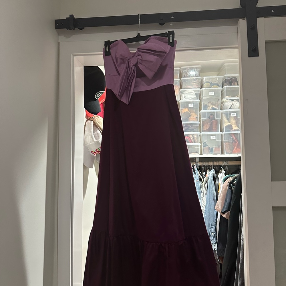 Hutch Strapless Dress in Lavender and Plum